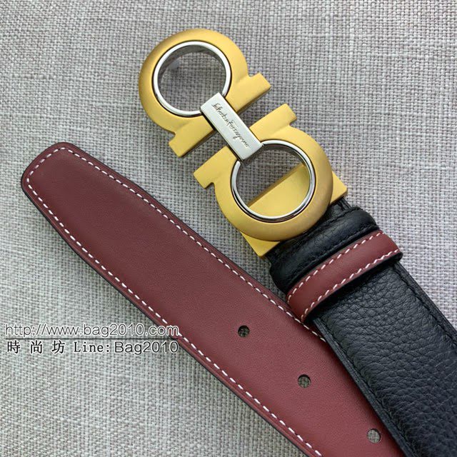 菲拉格慕男士皮帶 Ferragamo雙面牛皮紋理腰帶  jjp1939